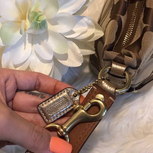 Vintage Coach Monogram Tan Convertible Mini Bag - Picture 7 of 8